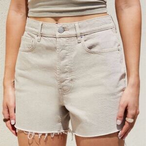 PacSun Eco Beige 90’s Girlfriend Denim Shorts Raw Hem High Rise - Size 30
